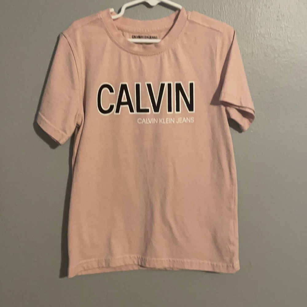 Boys Calvin Klein pink T-shirt